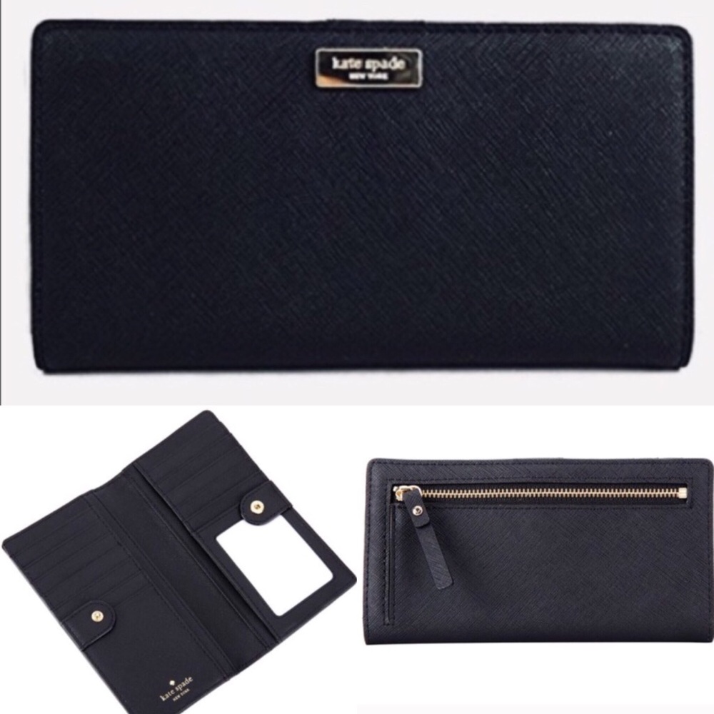 Black Kate Spade Snap Wallet Gem